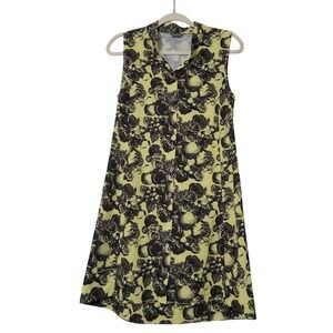 Oiselle Athletic Dress Sz 4 Yellow Fruit Fly Sleeveless Button Front Outdoors